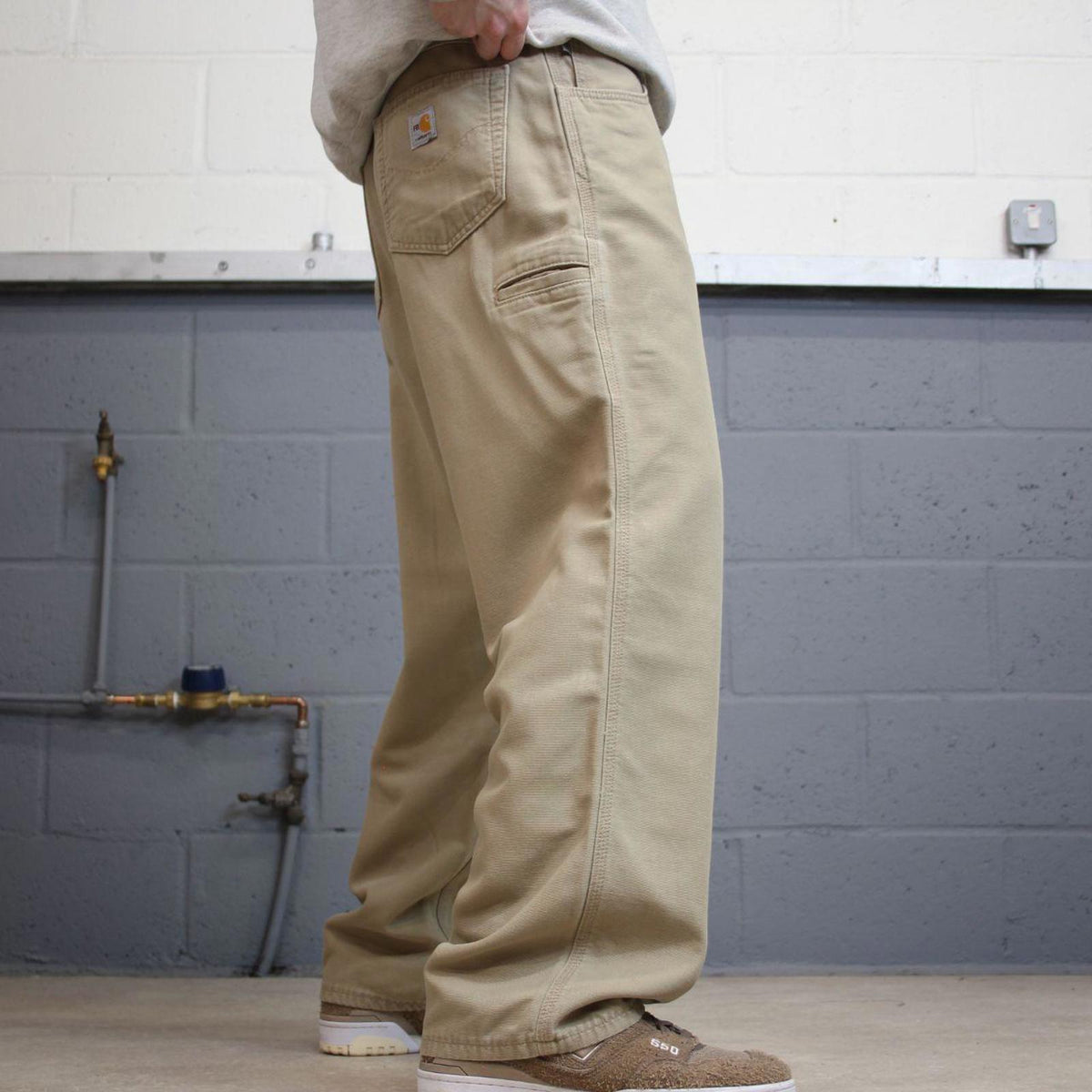 Carhartt FR carpenter jeans W36L30 mens beige loose 00s y2k style cargo trousers