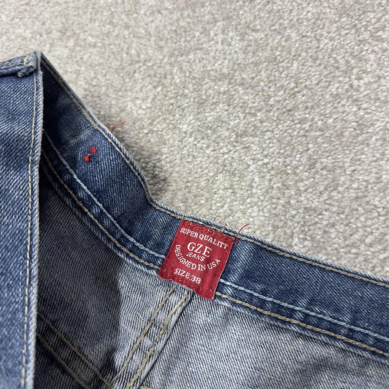 Long baggy denim shorts Y2K carpenter blue GZE loose skater style cargo shorts