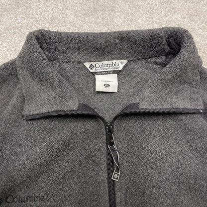 Y2K Columbia technical fleece grey XXL Full zip up boxy fit fleece adjustable toggle waist