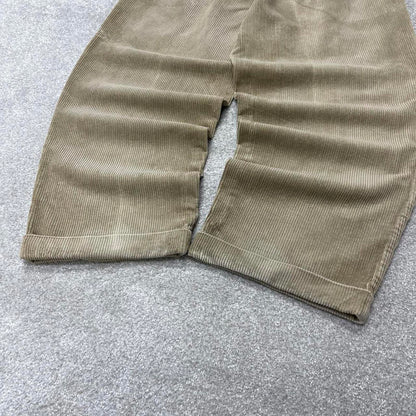 Baggy pleated Croft & Barrow corduroy pants W36L28 beige wide wale jumbo cord trousers 90s skater