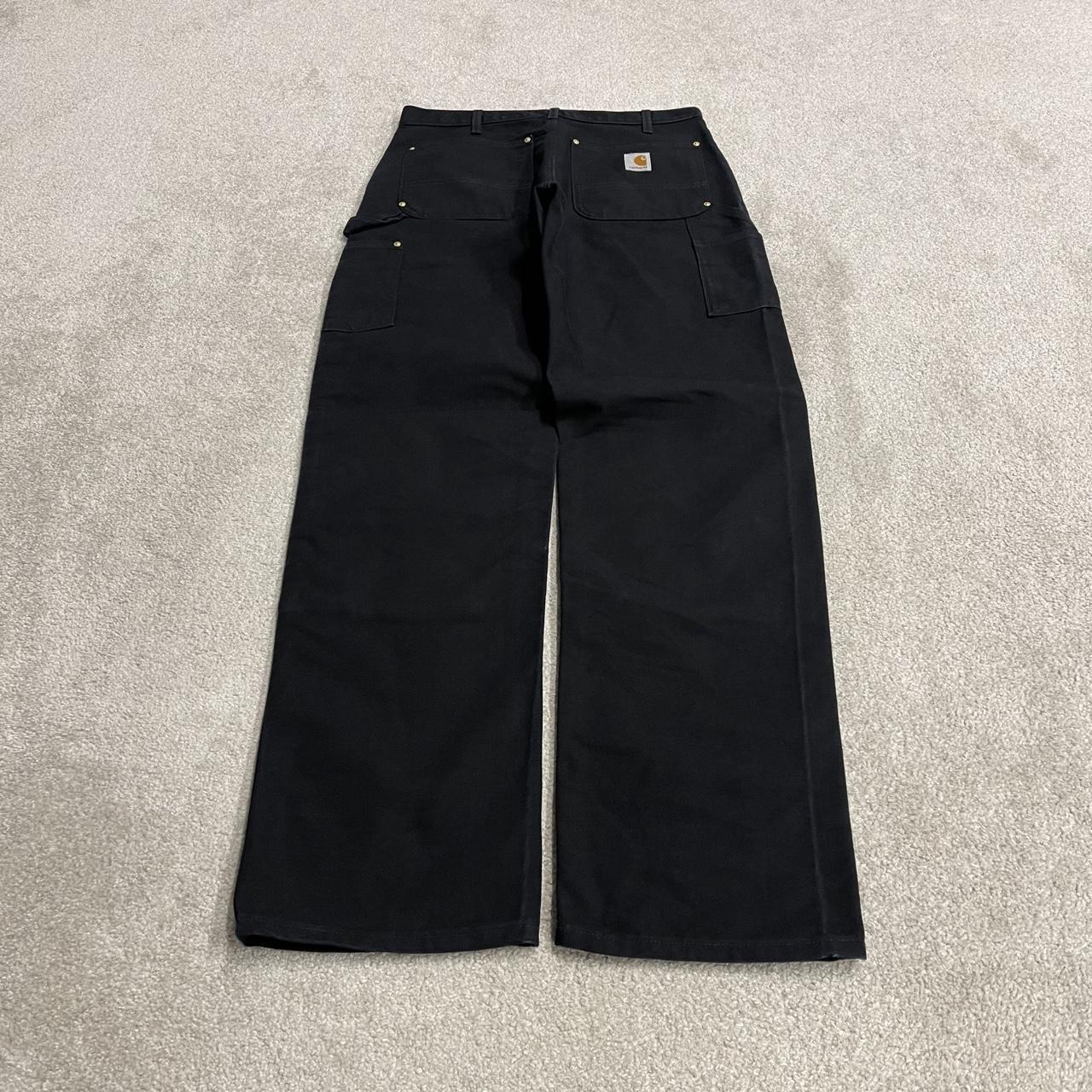 Carhartt double knee carpenter jeans y2k black Loose fit thick canvas skate cargo work pants