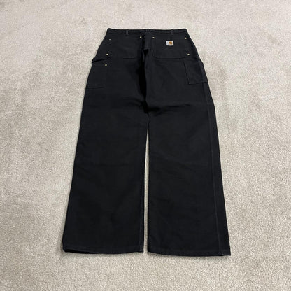 Carhartt double knee carpenter jeans y2k black Loose fit thick canvas skate cargo work pants