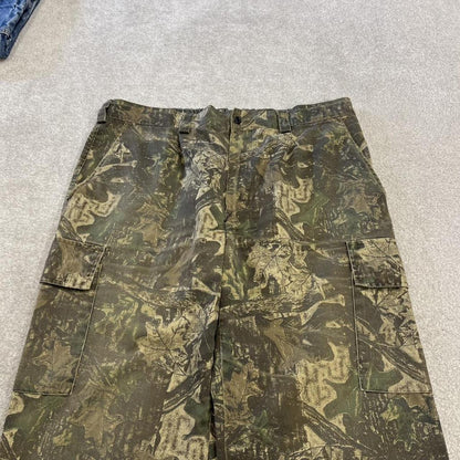 Vintage camo cargo pants khaki Loose floaty camouflage Y2K hunting trousers