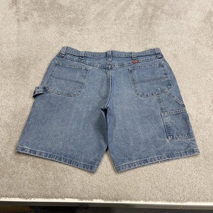 Wrangler denim shorts carpenter washed blue Loose fit skater style summer cargo jorts