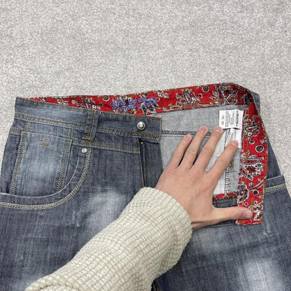 Y2K SWS denim shorts blue Roll up legs summer festival jorts