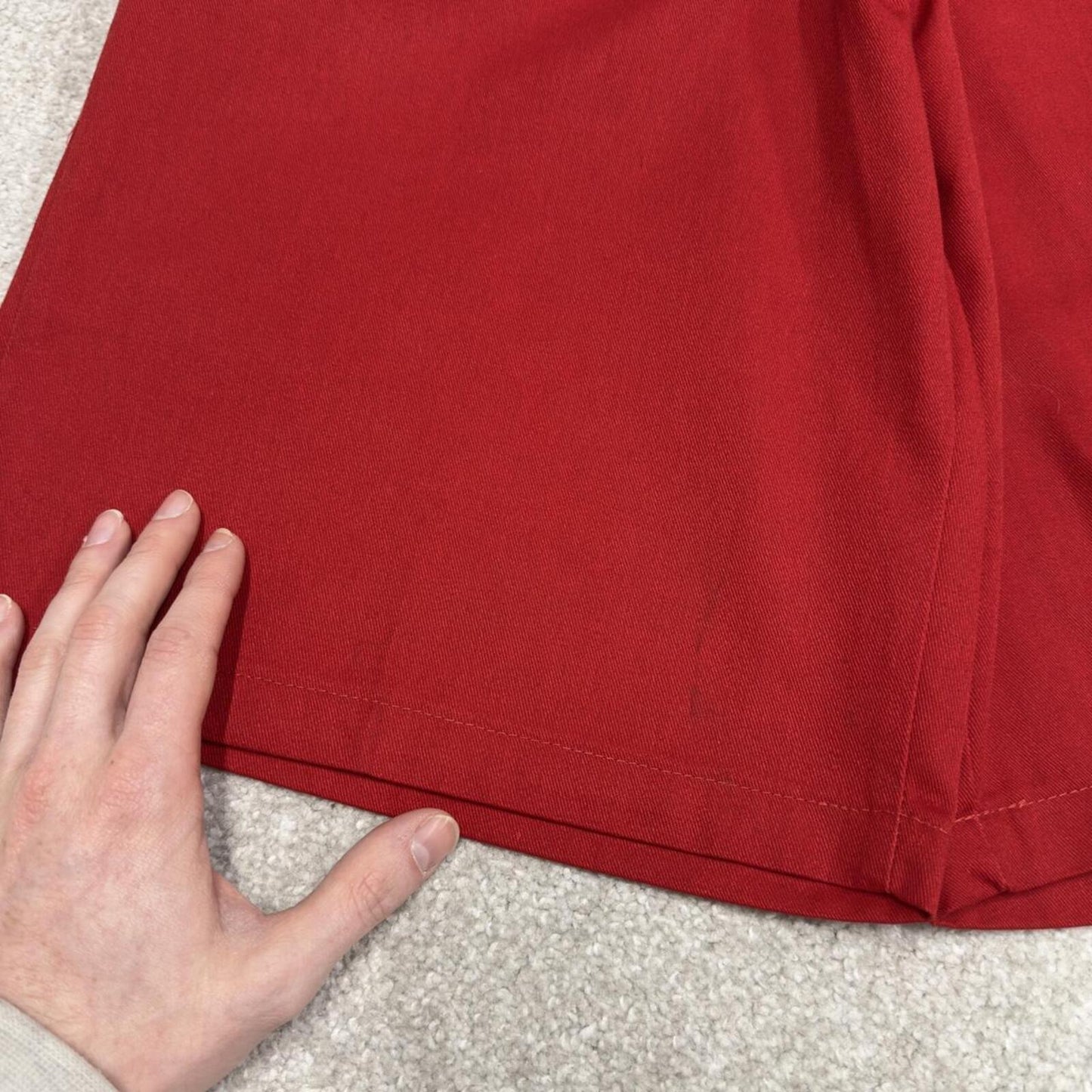 Dickies baggy carpenter shorts red twill chino long skater style festival shorts