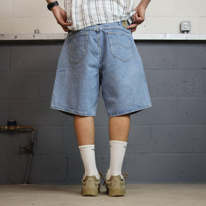 Lee baggy denim shorts y2k blue Loose skate style summer shorts
