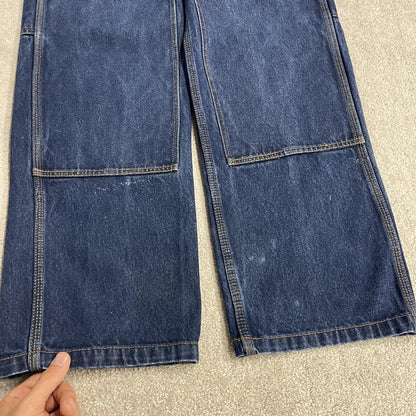 Baggy double knee carpenter jeans y2k W36L32 blue Wild Ass thick heavy denim skater work cargos