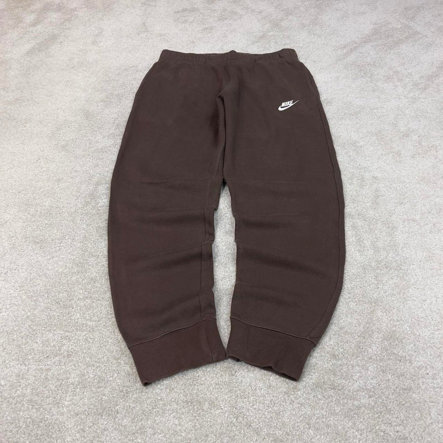 Brown Nike joggers Large y2k style sportswear track pants embroidered logo