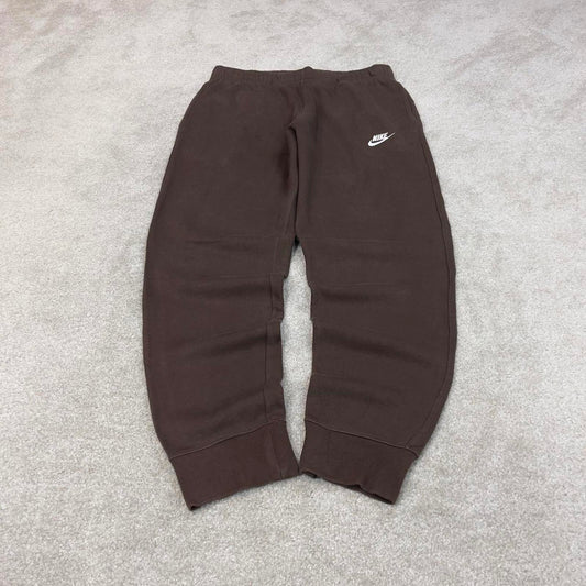 Brown Nike joggers Large y2k style sportswear track pants embroidered logo
