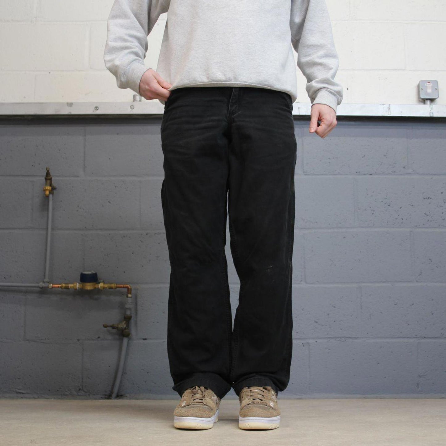Y2K vintage carhartt carpenter pants black Relaxed fit canvasy skate style workwear cargo pants