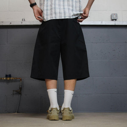 Dickies baggy carpenter chino shorts black Loose long leg skater / surf shorts festival