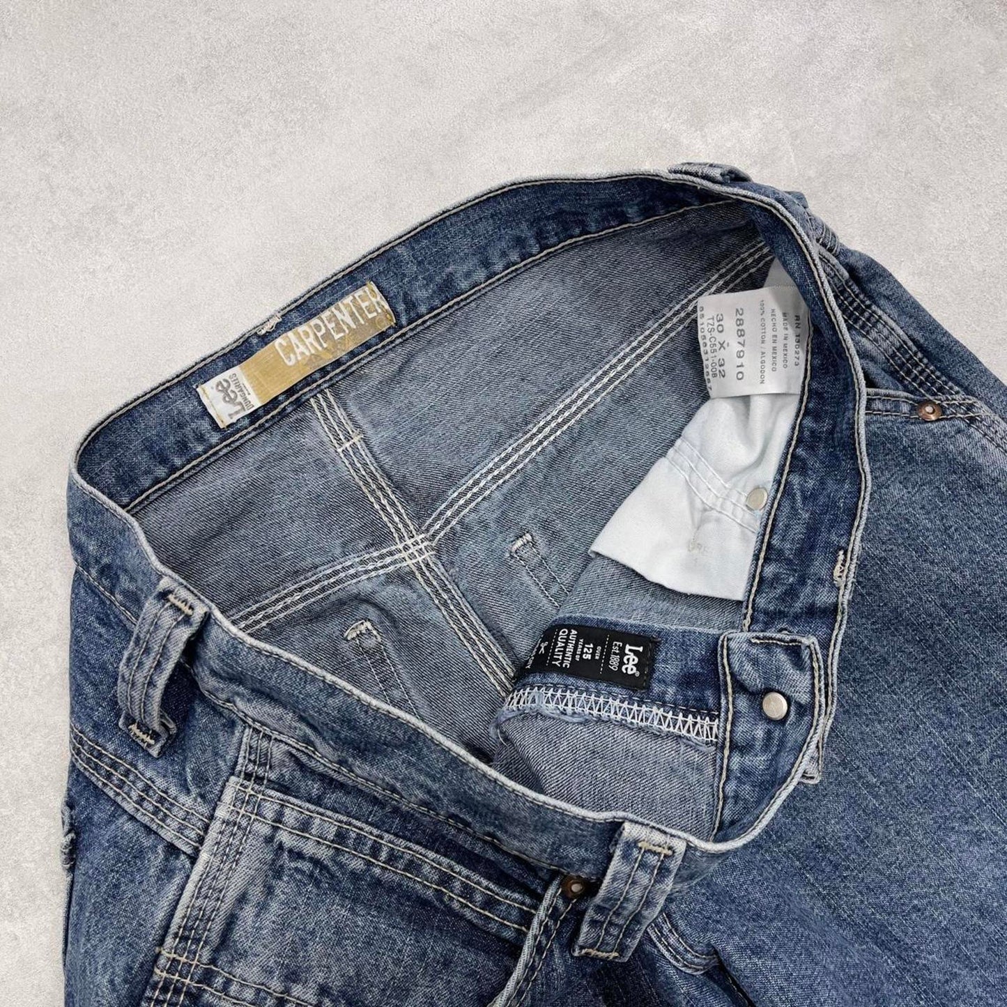 Baggy Lee carpenter jeans W31L33 blue denim loose y2k style cargo trousers