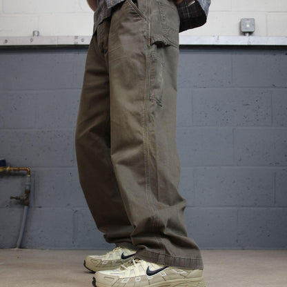 Carhartt carpenter pants relaxed y2k green Loose straight leg skater style workwear pants