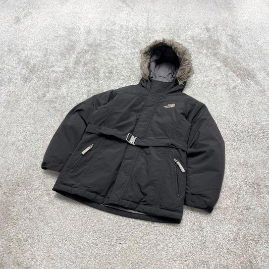 North Face HyVent puffer jacket L girls black y2k 00s style tech windbreaker autumn winter