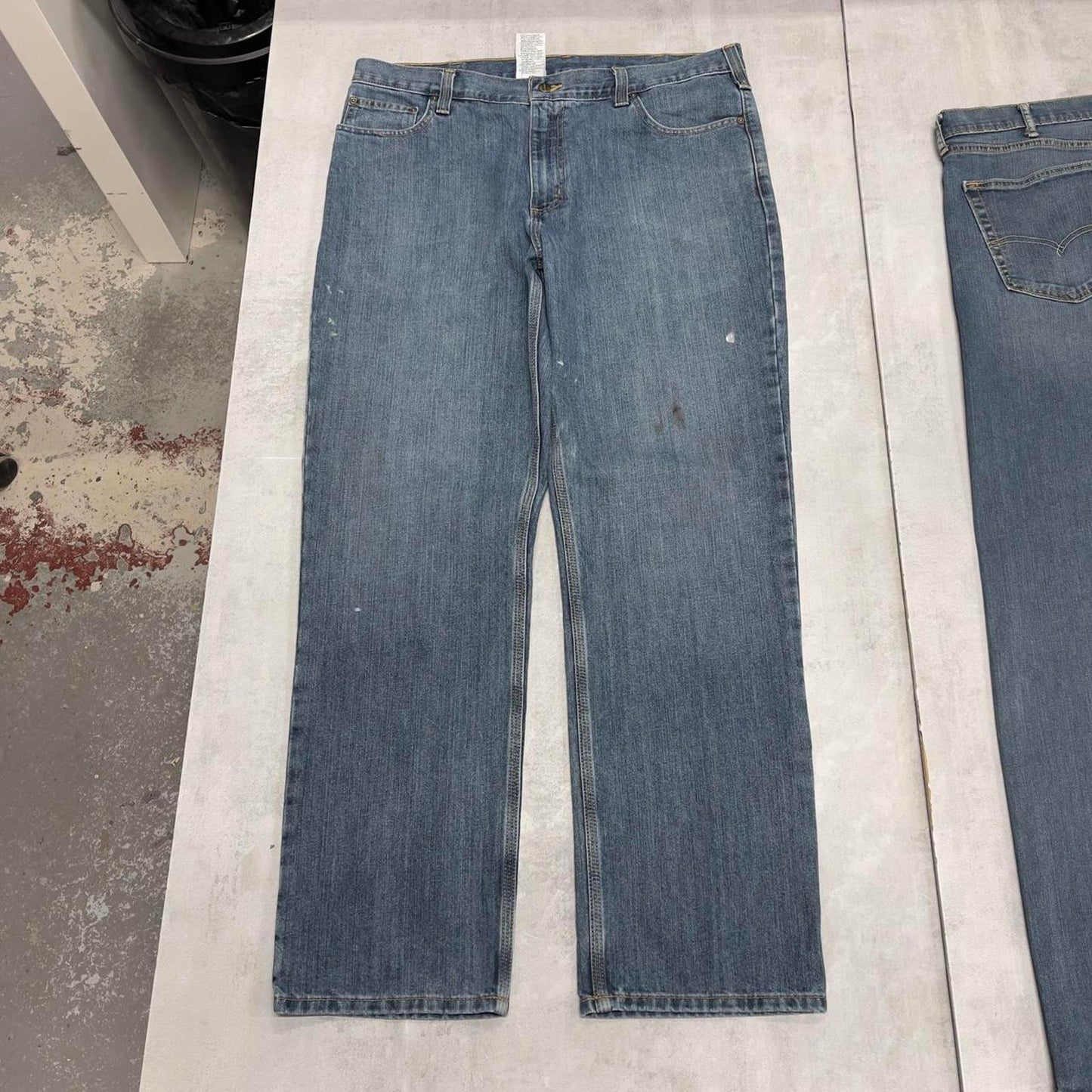 Mens Carhartt jeans W38 L32 blue loose 90s style skater work jeans