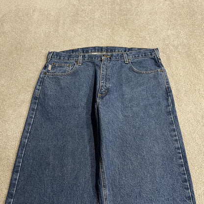 Carhartt jeans blue relaxed fit denim W38L32 thick 100% cotton denim workwear skate pants