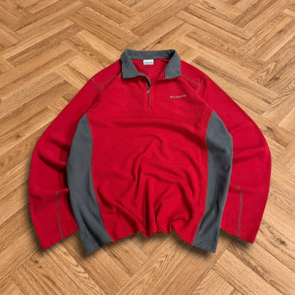 Columbia y2k 1/4 zip fleece red mens large pullover autumnal tech fleece