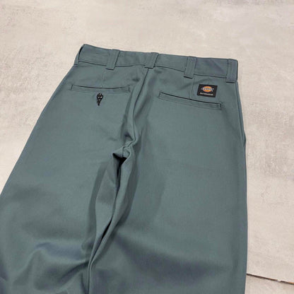 Teal Dickies skateboarding pants W30L32 twill chino style skater pants