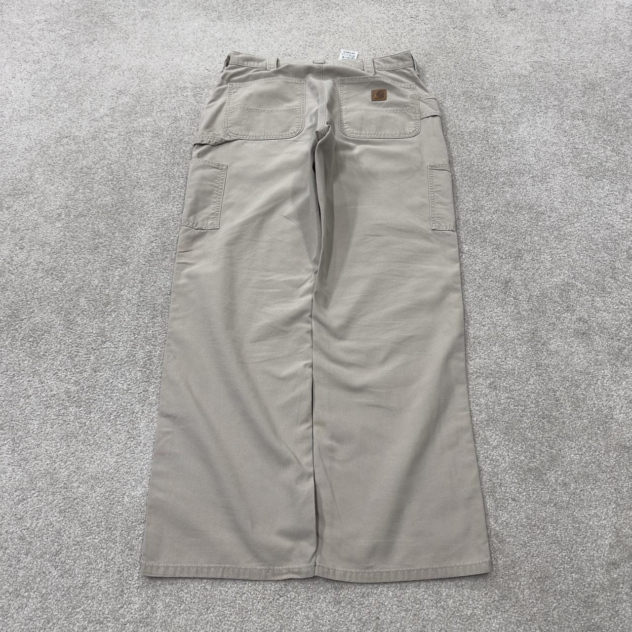 Vintage Carhartt carpenter pants y2k loose fit beige Loose leg 100% cotton skater style workwear