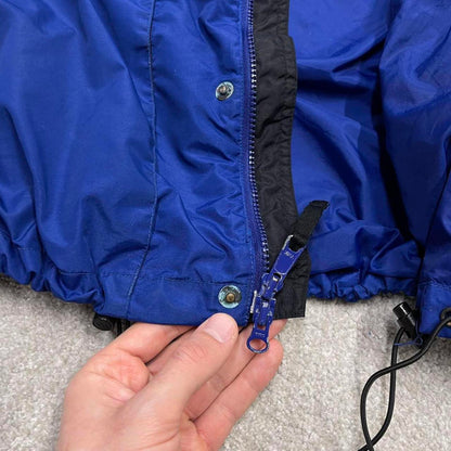 Y2K Columbia technical windbreaker jacket navy Adjustable walking tech coat with black panels