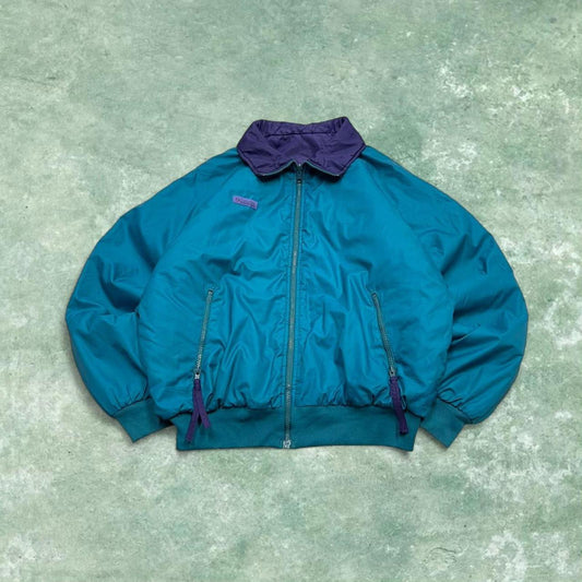 Vintage y2k reversible Columbia technical windbreaker jacket Purple green Bomber style jacket