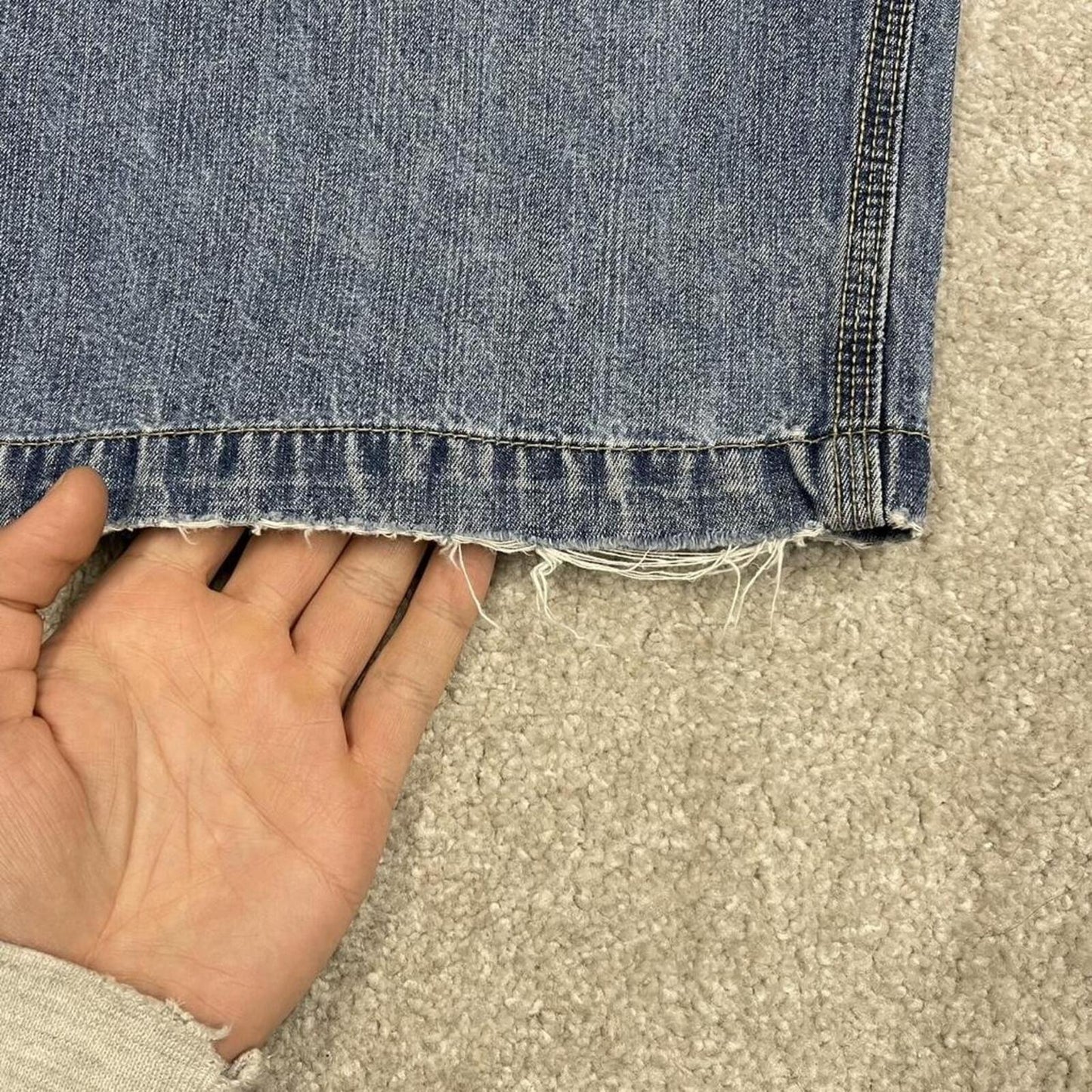 Baggy denim shorts carpenter blue Cherokee skater style summer festival cargo jorts