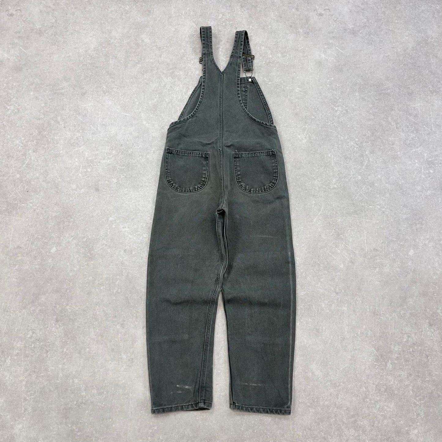 Vintage Carhartt dungarees overalls green W26L22 bib & brace workwear carpenter pants utility style