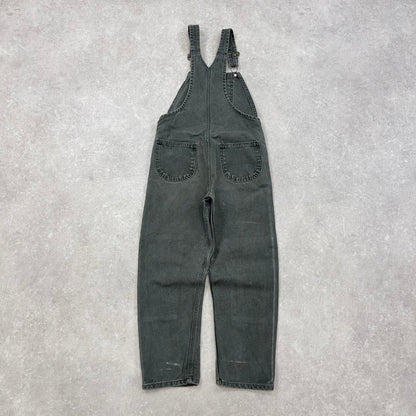 Vintage Carhartt dungarees overalls green W26L22 bib & brace workwear carpenter pants utility style