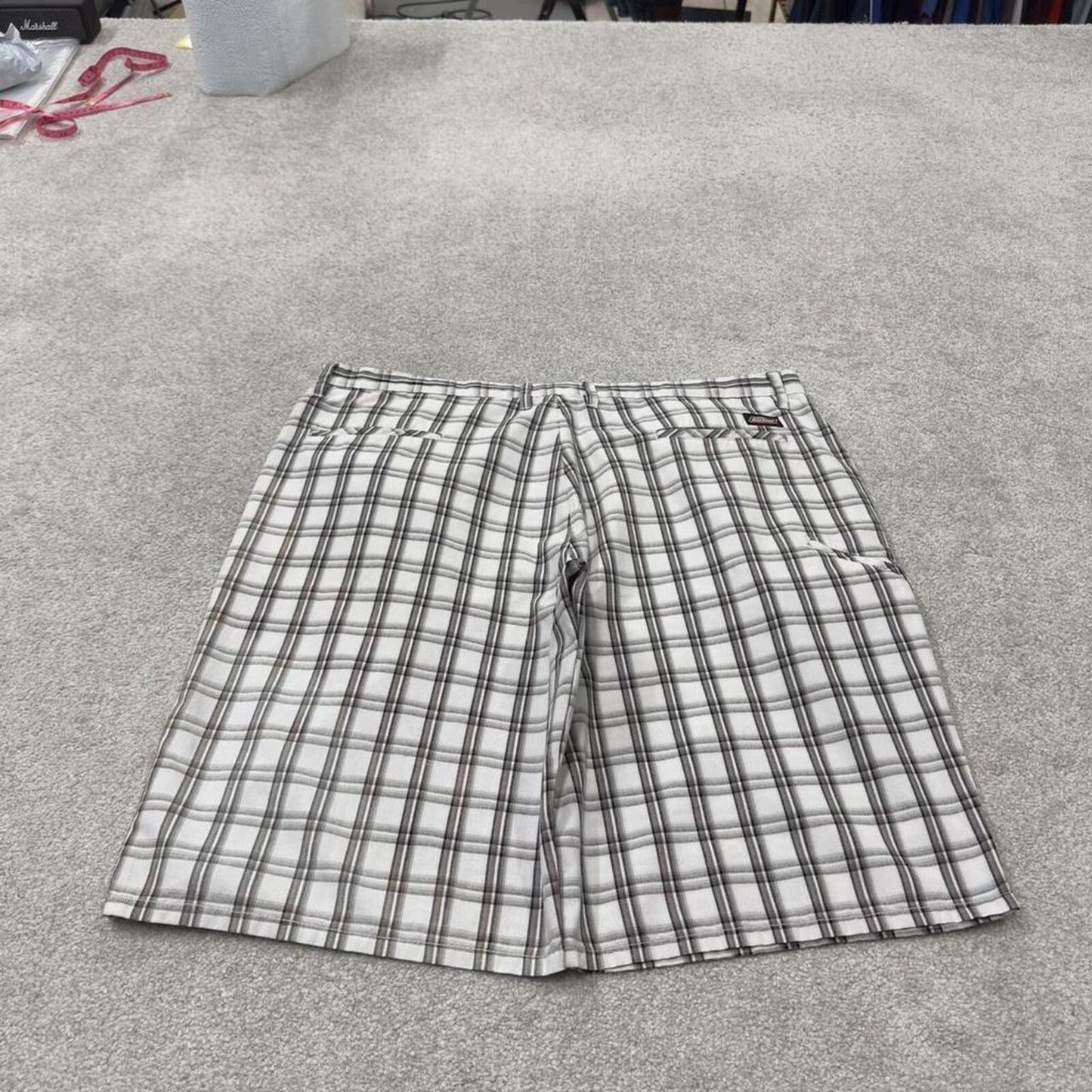 Dickies baggy checkered shorts carpenter white Chino check surf shorts long wide leg festival