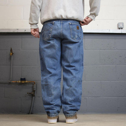 Y2K vintage Carhartt denim jeans blue Loose relaxed fit skate style workwear pants