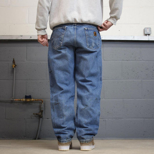 Y2K vintage Carhartt denim jeans blue Loose relaxed fit skate style workwear pants