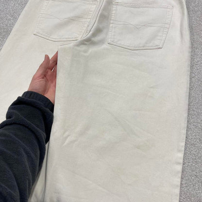 Vintage Y2K baggy jeans wide leg white Loose baggy fit Anchor Blue denim skater style pants