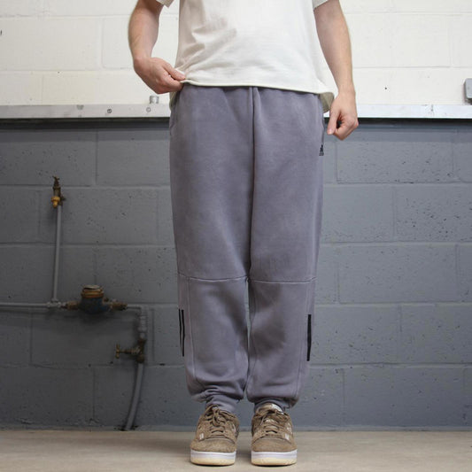 Y2k Adidas tracksuit bottoms Large men's grey joggers casual sports gym wear track pants soft