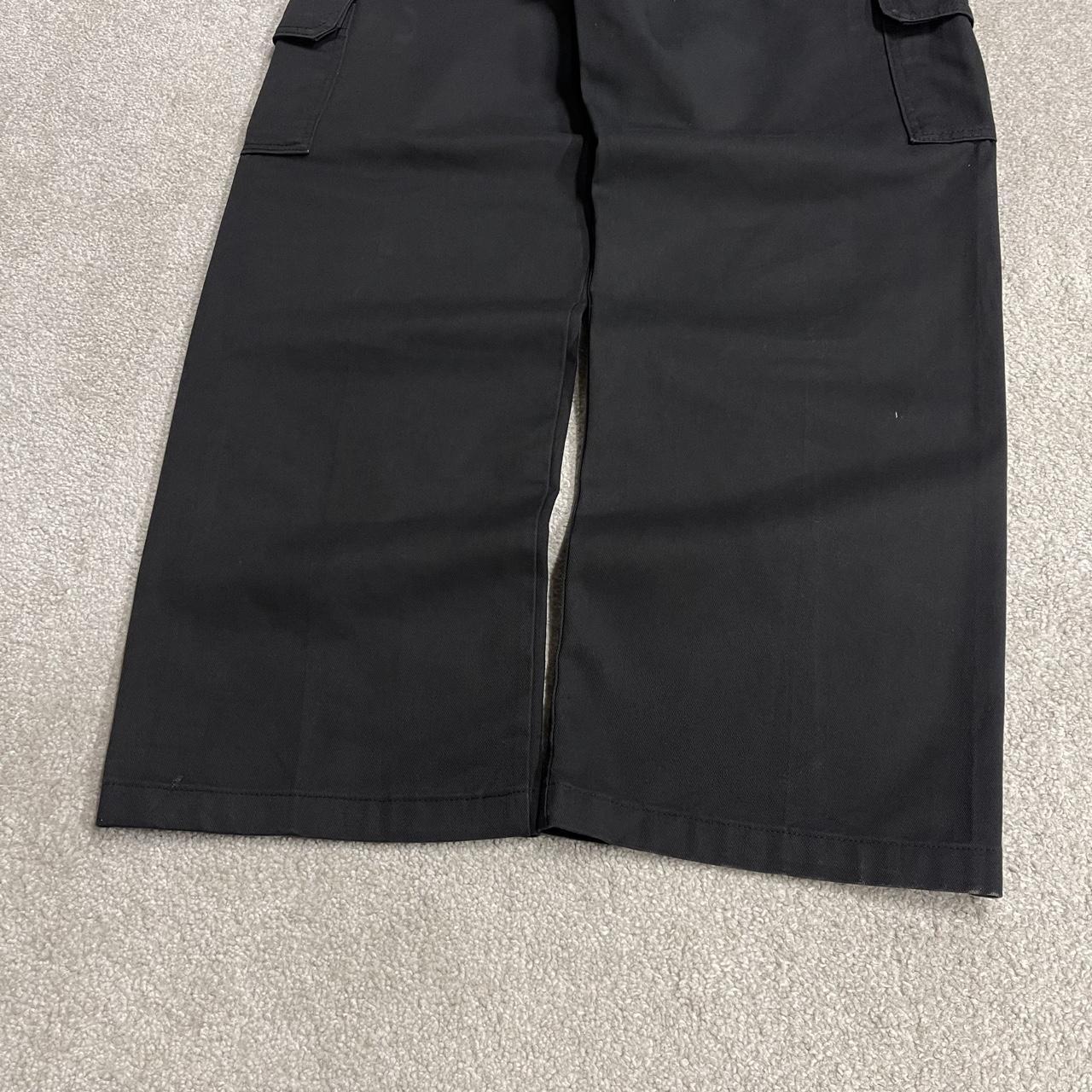Y2K Dickies baggy cargo pants black W36L32 Wide leg relaxed straight chino style skate work trousers