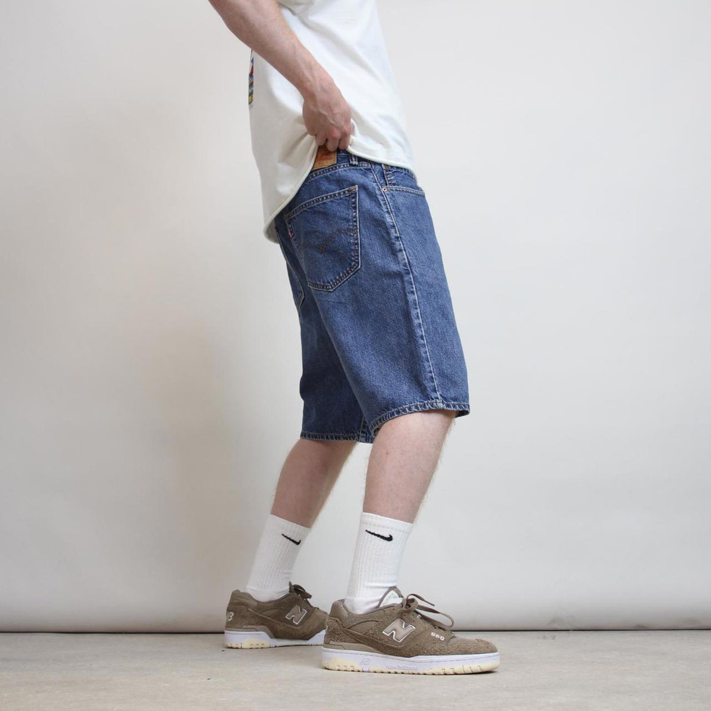 Mens Levi’s 505 jorts W36 loose 90s style skater shorts red tab logo