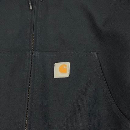 Black hooded Carhartt active jacket L 90s style canvas skater bomber