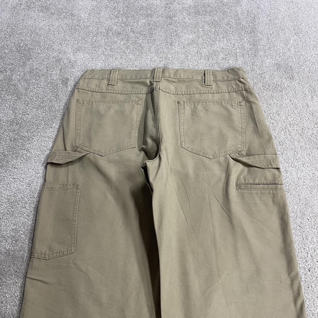 Y2K baggy carpenter jeans beige canvas W34L32 Amazon Essentials 100% cotton loose skater pants