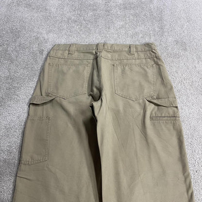 Y2K baggy carpenter jeans beige canvas W34L32 Amazon Essentials 100% cotton loose skater pants