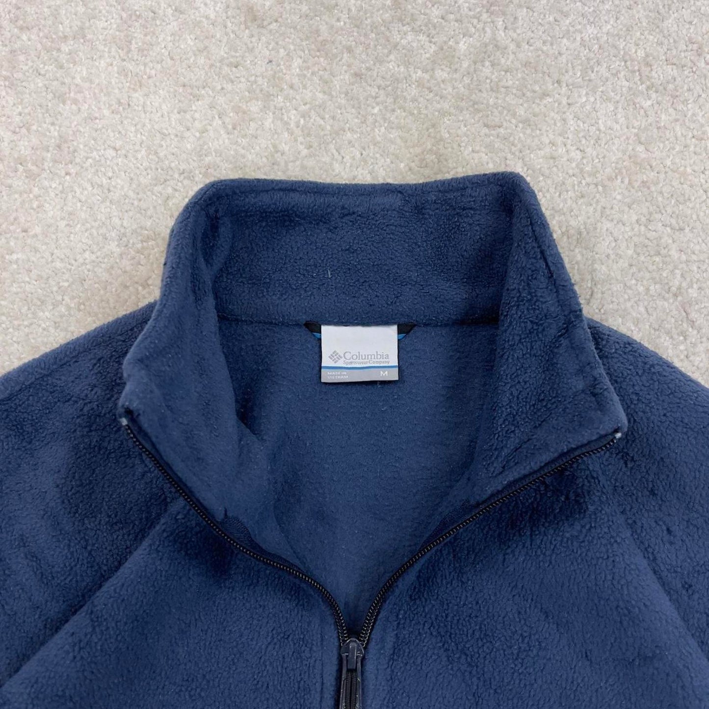Navy Columbia technical zip up fleece Medium y2k style autumn adjustable waist