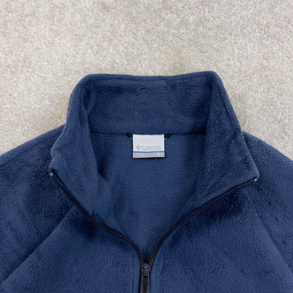 Navy Columbia technical zip up fleece Medium y2k style autumn adjustable waist