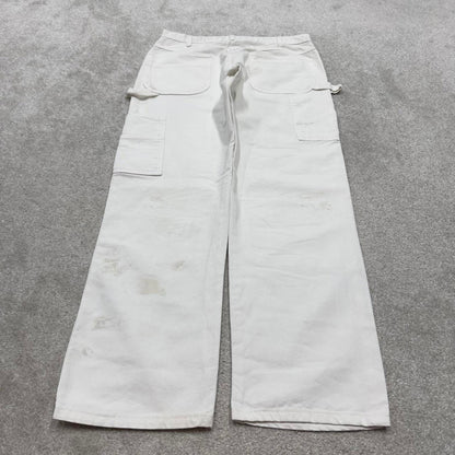 90s Dickies double knee carpenter pants white painters cargos W34L32 00s skater style workwear