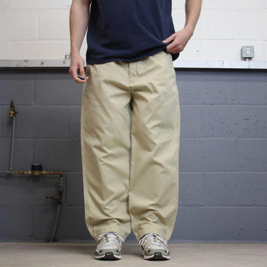 Y2K loose Tommy Hilfiger chino pants beige Loose leg chino style preppy trousers