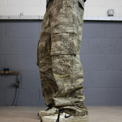 Realtree wide leg baggy camo cargo pants Y2K khaki camouflage pattern cargo trousers