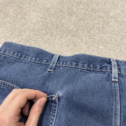 Baggy Carhartt carpenter jeans work pants blue Loose wide leg denim cargo skate style workwear