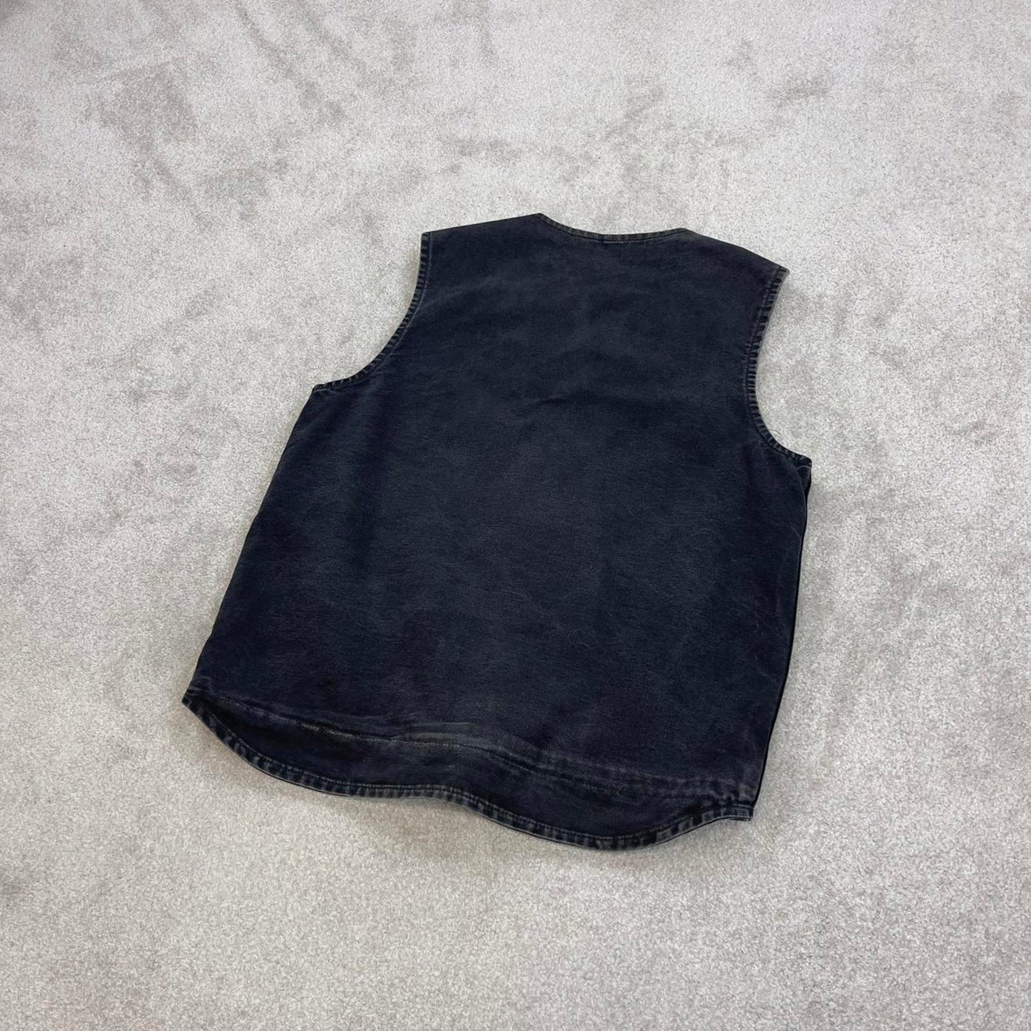 Black vintage Carhartt Gilet L Tall thick canvas sherpa lined body warmer