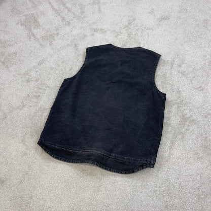 Black vintage Carhartt Gilet L Tall thick canvas sherpa lined body warmer