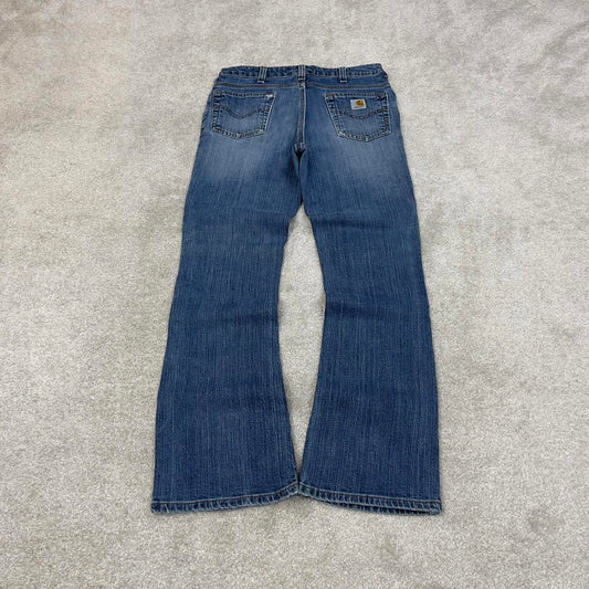 Blue Carhartt jeans size 6x30 women's bootcut 5 pocket work trousers y2k 90s style