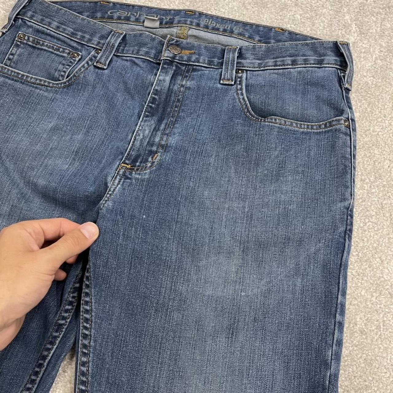 Carhartt denim shorts y2k faded blue Loose relaxed fit skater style work jorts