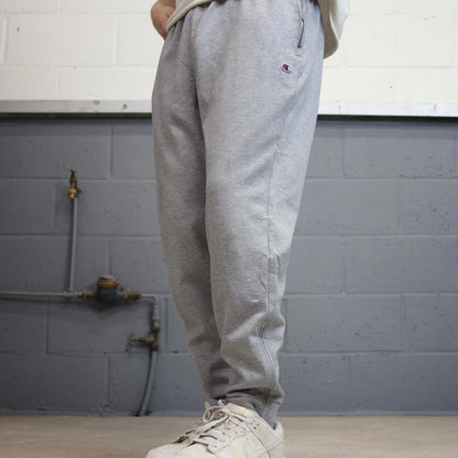Y2k grey Champion joggers L mens gym comfy sweatpants embroidered logo
